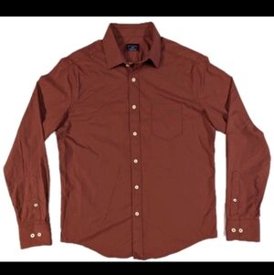 UNTUCKit Men's Shirt M Long Sleeve Solid Red Slim Fit Pocket Medium